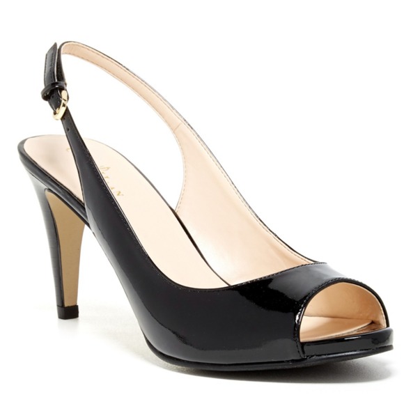 Cole Haan Margot Patent Leather Peep Toe Heels 9.5 - Picture 1 of 7